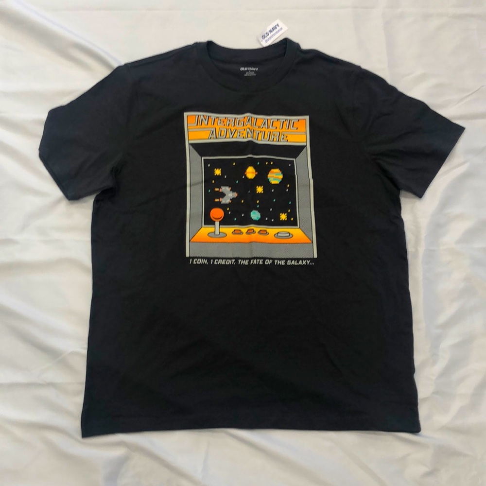 NWT Old Navy Graphic Tee—Dark Gray—Large—Intergalactic Adventure